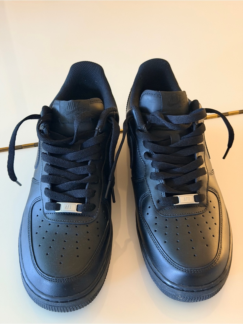 Nike Men's Air Force 1 ‘07 All-Black Low-Top Leather Sneakers